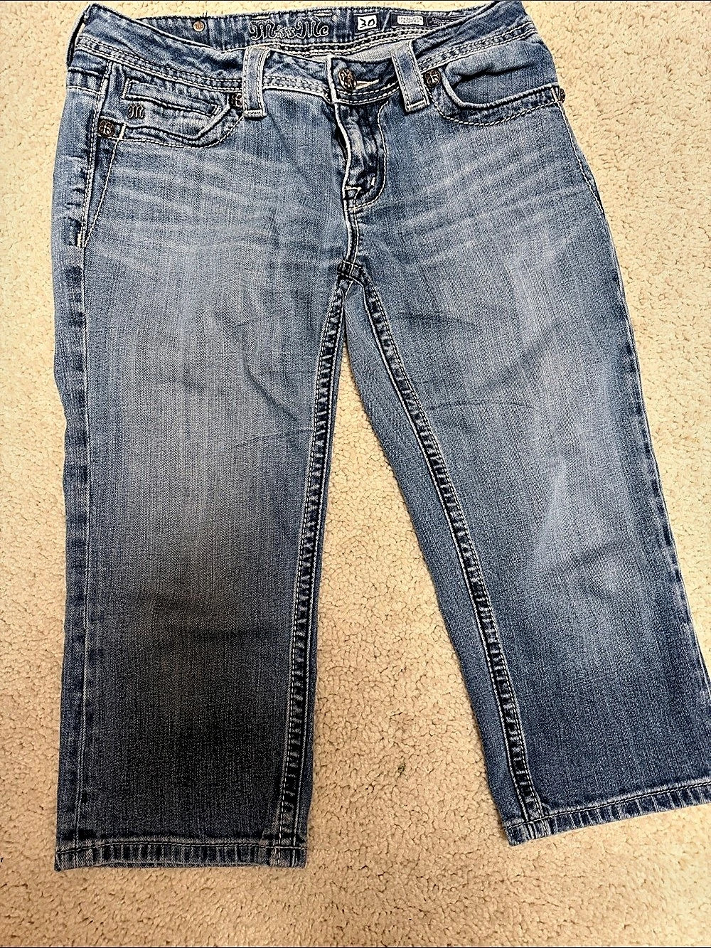Miss Me Cropped Bootcut Jeans Waist 30 Blue